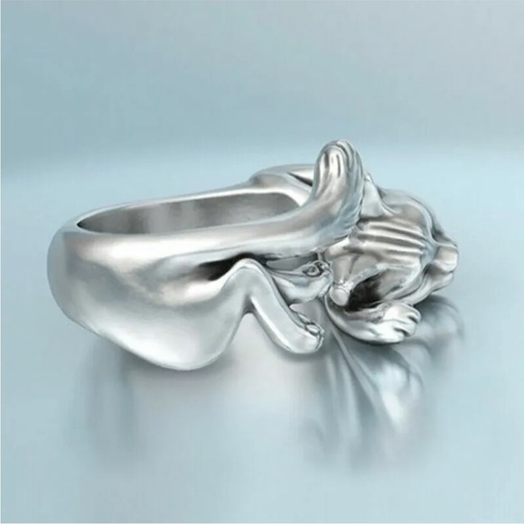 Cat shaped Silver plated Ring adjustable PRICE FIRM 💥 - Picture 3 of 4